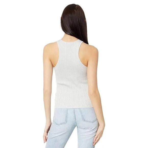 The Signature Shimmer Knit Cutaway Sweater Tank Vapor Silver Size XXS NO048 - Picture 2 of 5